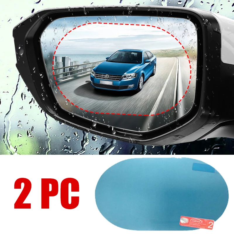 Anti Glare Car Rearview Mirror Film - 2 szt. Naklejka samochodowa folia przeciwdeszczowa