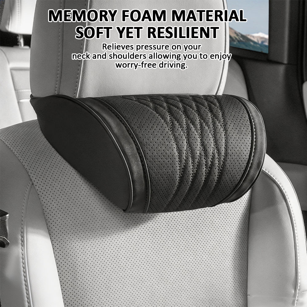 Memory Foam Car Neck Pillow Lumbar Support - Luksusowa poduszka pod głowę do samochodu