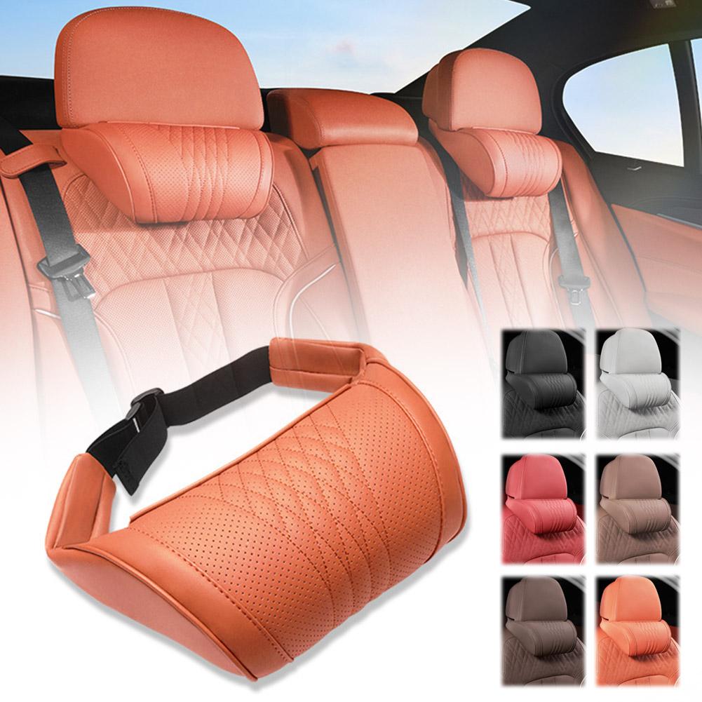 Memory Foam Car Neck Pillow Lumbar Support - Luksusowa skórzana poduszka na zagłówek samochodowy