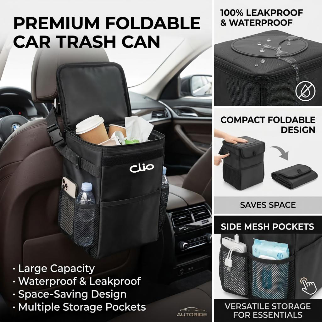 Waterproof Car Trash Can With Lid - Wodoodporna torba do przechowywania odpadów w
