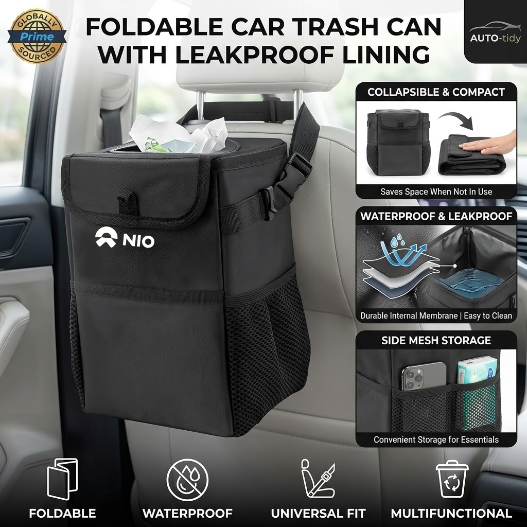Składany, przenośny, szczelny, – Waterproof Car Trash Can With Lid recenzja i cena